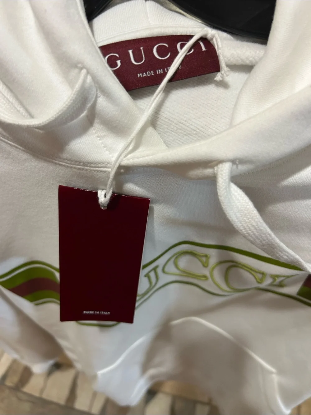 Men's Gucci cotton iconic embroidered web stripe logo hoodie size XXXL